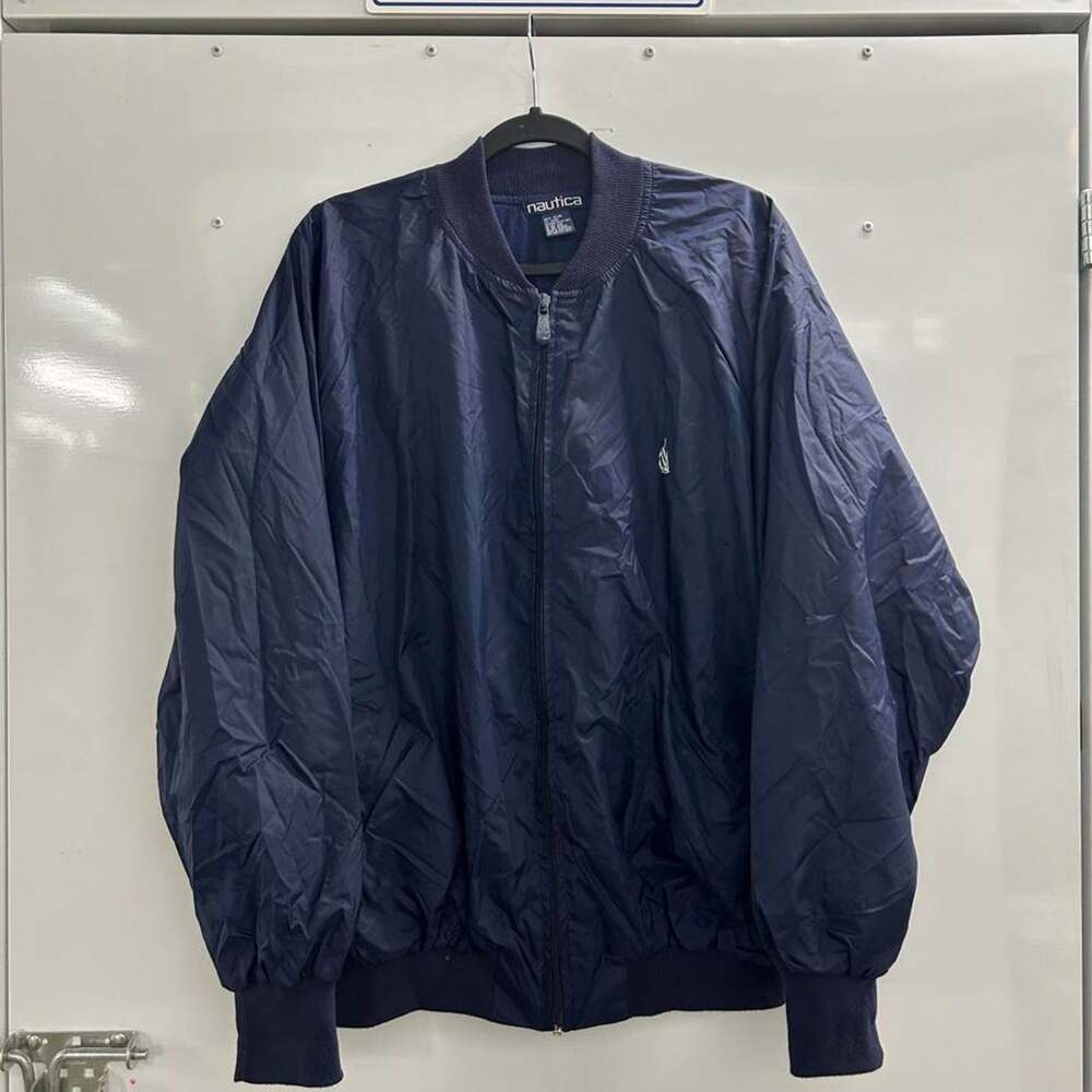 Vintage 90s Nautica Spellout Nylon Bomber Jacket